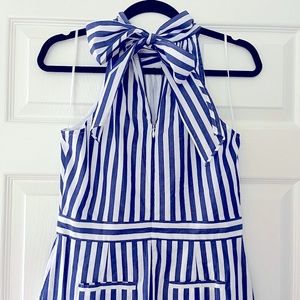 JCrew Blue and white striped jumpsuit